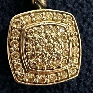 David Yurman Petite Albion Pendant Necklace Sterling Silver with Pavé Diamonds